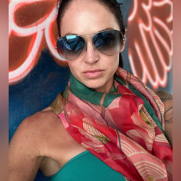 Powder Design 100% Silk Crane at Sunrise in Petal Scarf - Picture 9 of 9